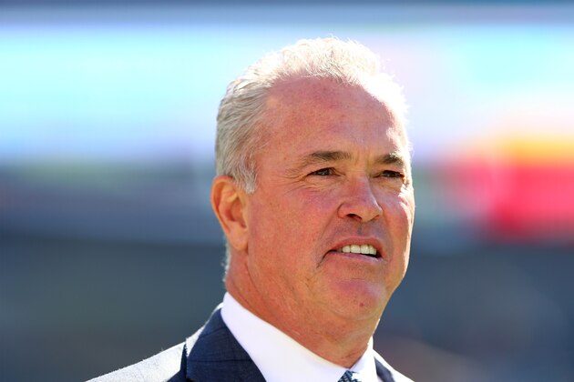 PHILADELPHIA, PA - SEPTEMBER 20:  Stephen Jones walks onto the field before the game between the Philadelphia Eagles and the Dallas Cowboys on September 20, 2014 at Lincoln Financial Field in Philadelphia, Pennsylvania.  (Photo by Elsa/Getty Images)