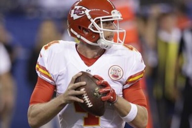 Kansas City Chiefs quarterback Nick Foles looks to throw during the second half of an NFL football game against the Indianapolis Colts, Sunday, Oct. 30, 2016, in Indianapolis. (AP Photo/AJ Mast)