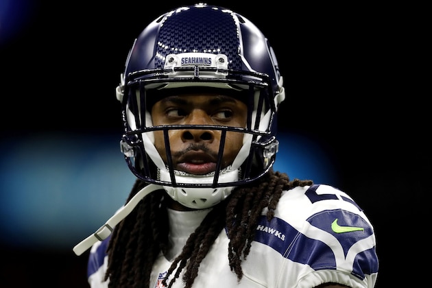 NEW ORLEANS, LA - OCTOBER 30:  Richard Sherman #25 of the Seattle Seahawks reacts during a game against the New Orleans Saints at the Mercedes-Benz Superdome on October 30, 2016 in New Orleans, Louisiana.  (Photo by Jonathan Bachman/Getty Images)