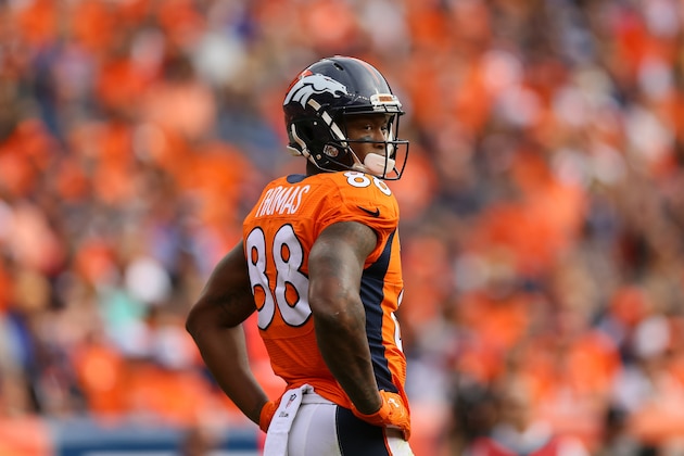 DENVER, CO - OCTOBER 30:  Wide receiver Demaryius Thomas #88 of the Denver Broncos in action against the San Diego Chargers at Sports Authority Field at Mile High on October 30, 2016 in Denver, Colorado. (Photo by Justin Edmonds/Getty Images)