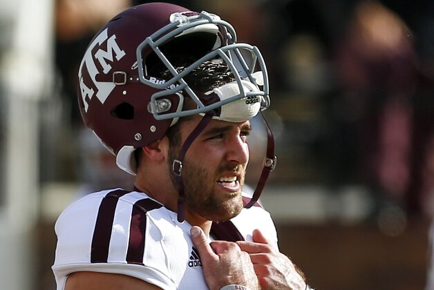 STARKVILLE, MS - NOVEMBER 5:  Quarterback Trevor Knight #8 of the Texas A&M Aggies walks around before the start of an NCAA college football game against the Mississippi State Bulldogs at Davis Wade Stadium on November 5, 2016 in Starkville, Mississippi. (Photo by Butch Dill/Getty Images)