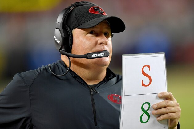 SANTA CLARA, CA - OCTOBER 06:  Head coach Chip Kelly of the San Francisco 49ers looks on from the sidelines against the Arizona Cardinals during their NFL football game at Levi's Stadium on October 6, 2016 in Santa Clara, California.  (Photo by Thearon W. Henderson/Getty Images)