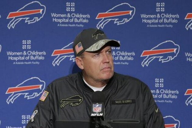 Buffalo Bills head coach Rex Ryan talks to reporters after the Seattle Seahawks beat the Bills 31-25 in an NFL football game, Monday, Nov. 7, 2016, in Seattle. (AP Photo/John Froschauer)