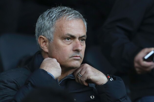 Manchester United's Portuguese manager Jose Mourinho sits in the stands ahead of the English Premier League football match between Swansea City and Manchester United at The Liberty Stadium in Swansea, south Wales on November 6, 2016.
Mourinho must watch from the stand at the Liberty Stadium, having been given a one-match ban for confronting referee Mark Clattenburg at half-time during last weekend's goalless draw with Burnley. / AFP / GEOFF CADDICK / RESTRICTED TO EDITORIAL USE. No use with unauthorized audio, video, data, fixture lists, club/league logos or 'live' services. Online in-match use limited to 75 images, no video emulation. No use in betting, games or single club/league/player publications.  /         (Photo credit should read GEOFF CADDICK/AFP/Getty Images)