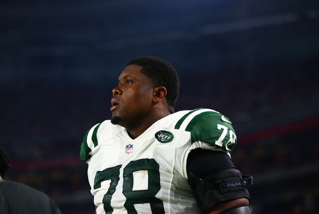 Oct 17, 2016; Glendale, AZ, USA; New York Jets offensive tackle Ryan Clady (78) against the Arizona Cardinals at University of Phoenix Stadium. The Cardinals defeated the Jets 28-3. Mandatory Credit: Mark J. Rebilas-USA TODAY Sports