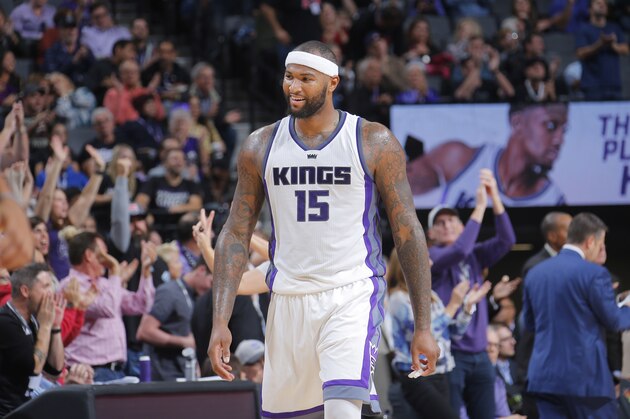 SACRAMENTO, CA - OCTOBER 29: DeMarcus Cousins #15 of the Sacramento Kings looks on during the game against the Minnesota Timberwolves on October 29, 2016 at Golden 1 Center in Sacramento, California. NOTE TO USER: User expressly acknowledges and agrees that, by downloading and or using this photograph, User is consenting to the terms and conditions of the Getty Images Agreement. Mandatory Copyright Notice: Copyright 2016 NBAE (Photo by Rocky Widner/NBAE via Getty Images)