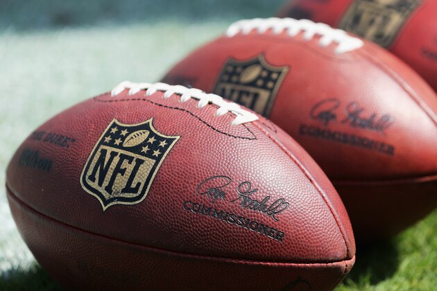 JACKSONVILLE, FL - SEPTEMBER 25:  Footballs as seen during warm ups prior to the Jacksonville Jaguars vs. Baltimore Ravens game at EverBank Field on September 25, 2016 in Jacksonville, Florida.  (Photo by Maddie Meyer/Getty Images)