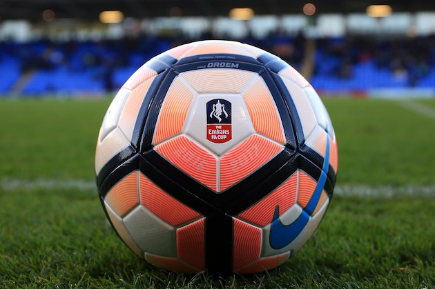 SHREWSBURY, ENGLAND - NOVEMBER 05: A Nike Ordem FA Cup match ball 2016/17 during The Emirates FA Cup first round match between Shrewsbury Town and Barnet at Greenhous Meadow on November 5, 2016 in Shrewsbury, England. (Photo by James Baylis - AMA/Getty Images)