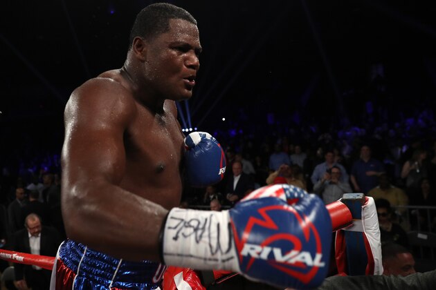 WASHINGTON, DC - MARCH 05: Luis Ortiz celebrates after defeating Tony Thompson in their main event heavyweight match at the DC Armory on March 5, 2016 in Washington, DC. (Photo by Patrick Smith/Getty Images)