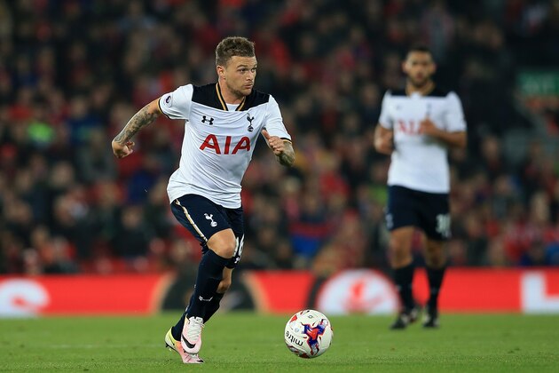 LIVERPOOL, ENGLAND - OCTOBER 25:  Kieran Trippier of Tottenham in action during the EFL Cup fourth round match between Liverpool and Tottenham Hotspur at Anfield on October 25, 2016 in Liverpool, England.  (Photo by Jan Kruger/Getty Images)