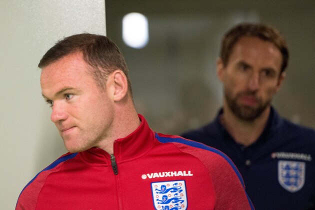 England's striker Wayne Rooney arrives for a press conference on the eve of the World Cup 2018 football qualification match between Slovenia and England in Ljubljana,  on October 10, 2016. / AFP / JOE KLAMAR        (Photo credit should read JOE KLAMAR/AFP/Getty Images)