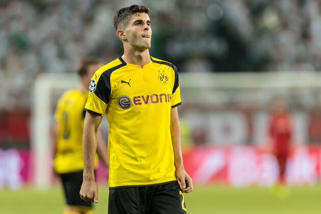 Warsaw, Poland 14.09.2016, UEFA Champions League - 2016/17 Season, Group F - Matchday 1,  Legia Warschau - BV Borussia Dortmund,  Christian Pulisic (BVB)  (Photo by TF-Images/Getty Images)