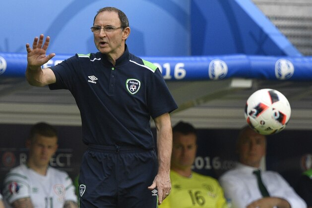 Ireland's coach Martin O'Neill gestures during the Euro 2016 round of 16 football match between France and Republic of Ireland at the Parc Olympique Lyonnais stadium in Decines-Charpieu, near Lyon, on June 26, 2016.   / AFP / MARTIN BUREAU        (Photo credit should read MARTIN BUREAU/AFP/Getty Images)