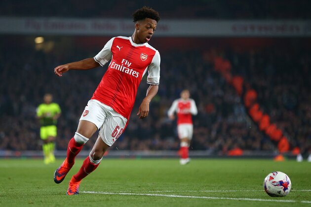 LONDON, ENGLAND - OCTOBER 25: Chris Willock of Arsenal during the EFL Cup fourth round match between Arsenal and Reading at Emirates Stadium on October 25, 2016 in London, England. (Photo by Catherine Ivill - AMA/Getty Images)