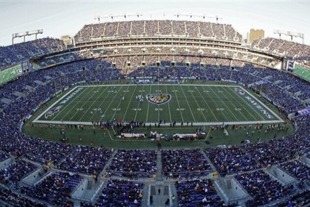A general view of M&T Bank Stadium in the second half of an NFL football game between the Baltimore Ravens and the Indianapolis Colts in Baltimore, Sunday, Dec. 11, 2011. (AP Photo/Patrick Semansky)