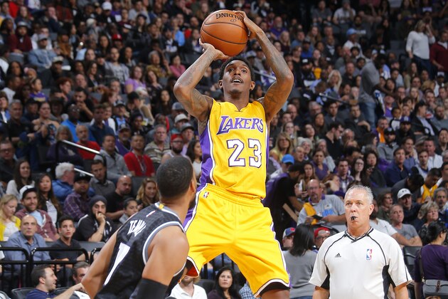 SACRAMENTO, CA - NOVEMBER 10: Louis Williams #23 of the Los Angeles Lakers shoots the ball during the game against the Sacramento Kings on November 10, 2016 at Sleep Train Arena in Sacramento, California. NOTE TO USER: User expressly acknowledges and agrees that, by downloading and or using this photograph, User is consenting to the terms and conditions of the Getty Images Agreement. Mandatory Copyright Notice: Copyright 2016 NBAE (Photo by Rocky Widner/NBAE via Getty Images)
