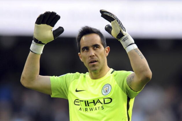 Manchester City's Claudio Bravo reacts during the English Premier League soccer match between Manchester City and Southampton at the Etihad Stadium in Manchester, England, Sunday, Oct. 23, 2016. (AP Photo/Rui Vieira)