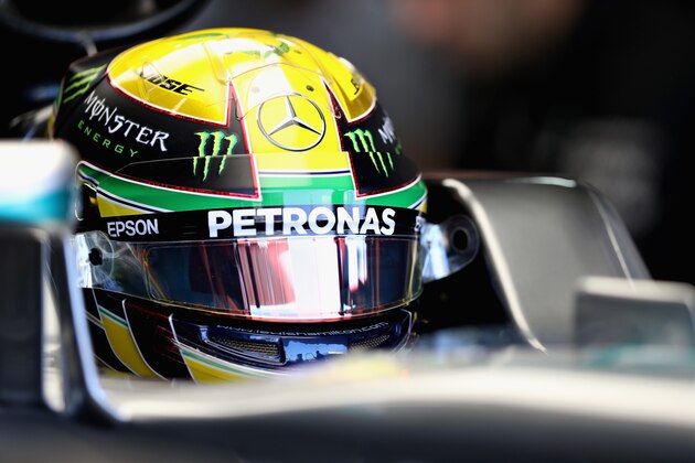 SAO PAULO, BRAZIL - NOVEMBER 11:  Lewis Hamilton of Great Britain and Mercedes GP sits in his car in the garage during practice for the Formula One Grand Prix of Brazil at Autodromo Jose Carlos Pace on November 11, 2016 in Sao Paulo, Brazil.  (Photo by Mark Thompson/Getty Images)
