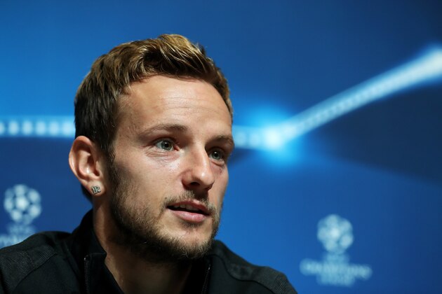 MANCHESTER, ENGLAND - OCTOBER 31: Ivan Rakitic of Barcelona speaks during a press conference ahead of the UEFA Champions League match between Manchester City and Barcelona at the City Football Academy  on October 31, 2016 in Manchester, England. (Photo by Chris Brunskill/Getty Images)
