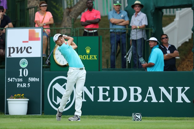 SUN CITY, SOUTH AFRICA - NOVEMBER 11:  Jeunghun Wang of Korea tees off on the 10th hole during day two of the Nedbank Golf Challenge at Gary Player CC on November 11, 2016 in Sun City, South Africa.  (Photo by Warren Little/Getty Images)