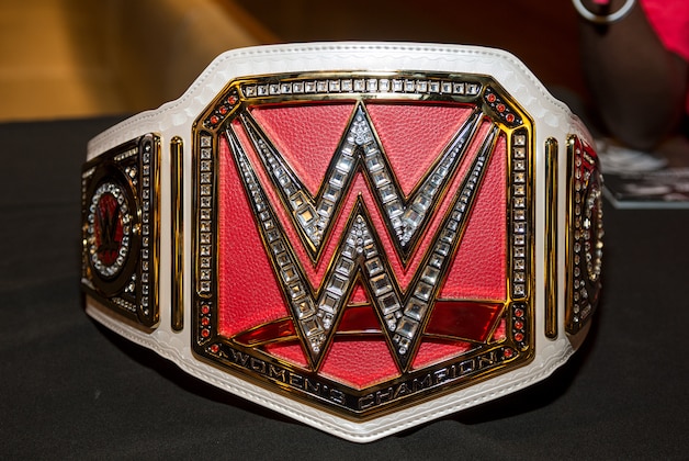 NEW YORK, NY - AUGUST 09:  WWE Championship Belt presented during the Beyond Sport United 2016 at Barclays Center on August 9, 2016 in Brooklyn, New York.  (Photo by Roy Rochlin/Getty Images)
