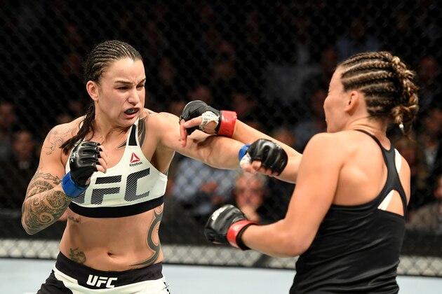 NEW YORK, NY - NOVEMBER 12:  Miesha Tate of the United States (right) fights against Raquel Pennington of the United States in their women's bantamweight bout during the UFC 205 event at Madison Square Garden on November 12, 2016 in New York City.  (Photo by Jeff Bottari/Zuffa LLC/Zuffa LLC via Getty Images)
