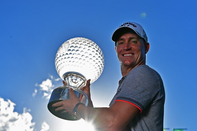 SUN CITY, SOUTH AFRICA - NOVEMBER 13:  Alex Noren of Sweden holds the trophy for winning The Nedbank Golf Challenge at Gary Player CC on November 13, 2016 in Sun City, South Africa.  (Photo by Stuart Franklin/Getty Images)