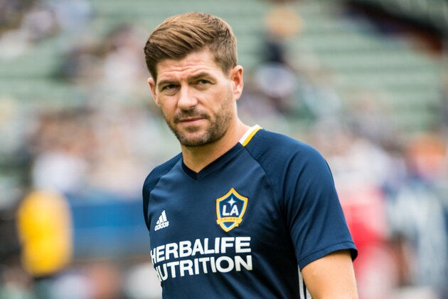 CARSON, CA - OCTOBER 30: Steven Gerrard #8 of Los Angeles Galaxy prior to the Los Angeles Galaxy's MLS Playoff Semifinal match against Colorado Rapids at the StubHub Center on October 30, 2016 in Carson, California. The Los Angeles Galaxy won the match 1-0 (Photo by Shaun Clark/Getty Images)