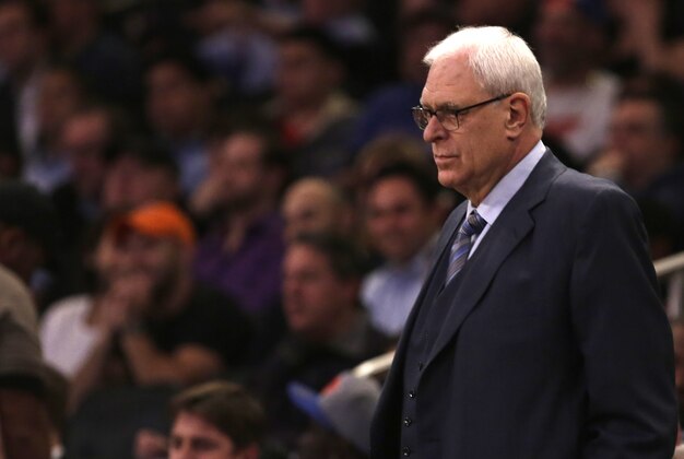 Dec 16, 2015; New York, NY, USA; New York Knicks general manager Phil Jackson looks on during a stop in play against the Minnesota Timberwolves during the first half of an NBA basketball game at Madison Square Garden. Mandatory Credit: Adam Hunger-USA TODAY Sports
