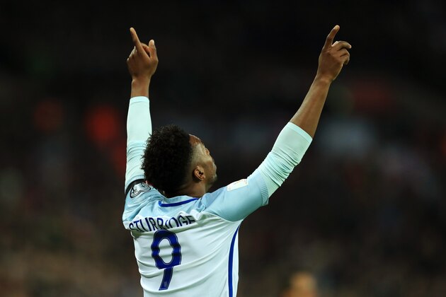 LONDON, ENGLAND - NOVEMBER 11:  Daniel Sturridge of England celebrates as he scores their first goal during the FIFA 2018 World Cup qualifying match between England and Scotland at Wembley Stadium on November 11, 2016 in London, England.  (Photo by Richard Heathcote/Getty Images)