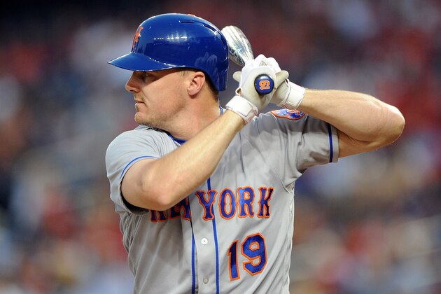 WASHINGTON, DC - SEPTEMBER 13:  Jay Bruce #19 of the New York Mets bats against the Washington Nationals at Nationals Park on September 13, 2016 in Washington, DC. (Photo by G Fiume/Getty Images)