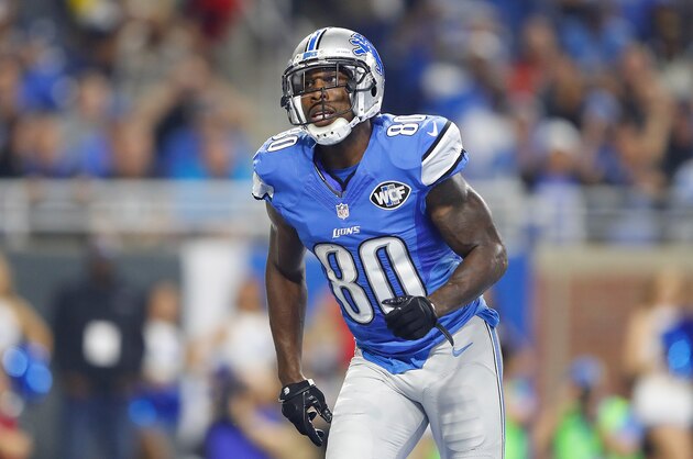 DETROIT, MI - OCTOBER 16: Anquan Boldin #80 of the Detroit Lions reacts after making a catch for a first down during the third quarter of the game against the Los Angeles Rams at Ford Field on October 16, 2016 in Detroit, Michigan. The Lions defeated the Rams 31-28. (Photo by Leon Halip/Getty Images)