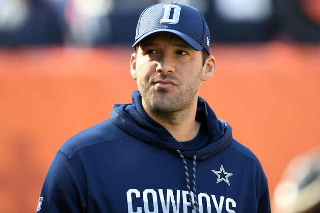 CLEVELAND, OH - NOVEMBER 06:  Tony Romo #9 of the Dallas Cowboys looks on from the sideline in the first half against the Cleveland Browns at FirstEnergy Stadium on November 6, 2016 in Cleveland, Ohio.  (Photo by Jason Miller/Getty Images)