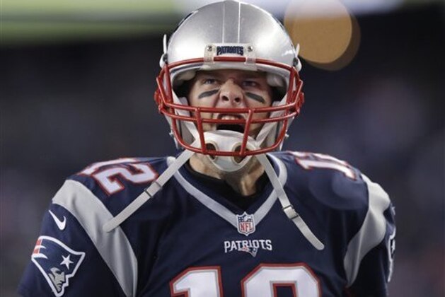 New England Patriots quarterback Tom Brady (12) yells as he takes to the field before an NFL football game, Sunday, Nov. 13, 2016, in Foxborough, Mass. (AP Photo/Charles Krupa)