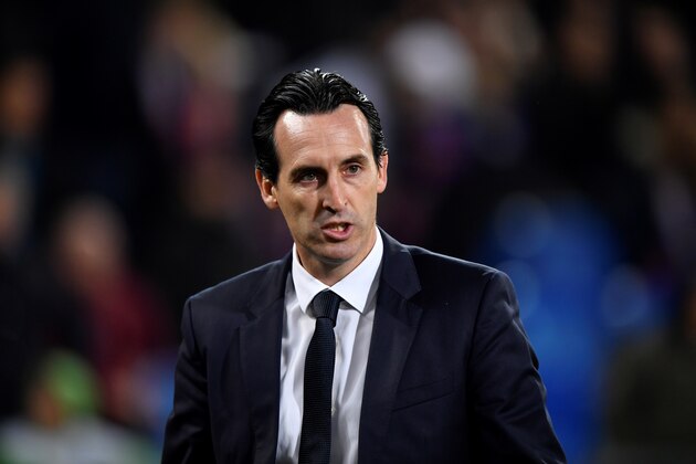 Paris Saint-Germain's Spanish headcoach Unai Emery looks on during the UEFA Champions League group A football match between FC Basel and Paris Saint-Germain on November 1, 2016 at the St Jakob-Park in Basel. / AFP / Fabrice COFFRINI        (Photo credit should read FABRICE COFFRINI/AFP/Getty Images)