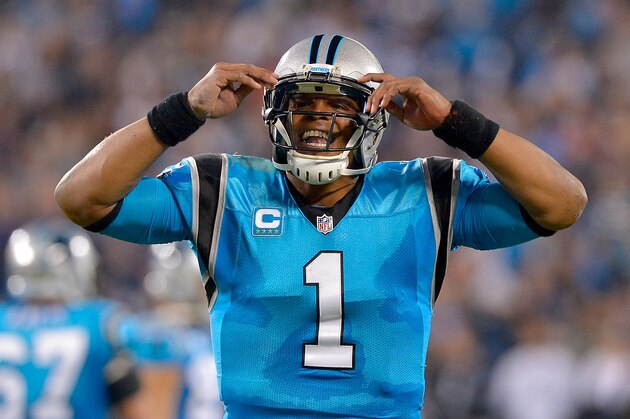 CHARLOTTE, NC - NOVEMBER 17:  Cam Newton #1 of the Carolina Panthers reacts after a touchdown against the New Orleans Saints in the third quarter during the game at Bank of America Stadium on November 17, 2016 in Charlotte, North Carolina.  (Photo by Grant Halverson/Getty Images)