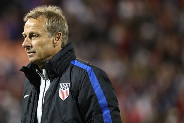 WASHINGTON, DC - OCTOBER 11: Head coach Jurgen Klinsmann of the United States looks on after playing against New Zealand during an International Friendly at RFK Stadium on October 11, 2016 in Washington, DC. (Photo by Patrick Smith/Getty Images)