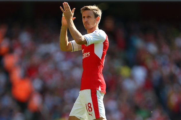 LONDON, ENGLAND - AUGUST 14: Nacho Monreal of Arsenal during the Premier League match between Arsenal and Liverpool at Emirates Stadium on August 14, 2016 in London, England. (Photo by Catherine Ivill - AMA/Getty Images)