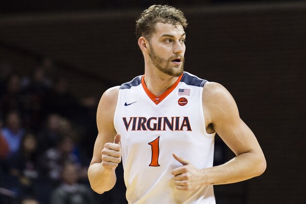 CHARLOTTESVILLE, VA - NOVEMBER 15: Austin Nichols #1 of the Virginia Cavaliers in action in the second half during a game against the St. Francis Brooklyn Terriers at John Paul Jones Arena on November 15, 2016 in Charlottesville, Virginia. (Photo by Patrick McDermott/Getty Images)