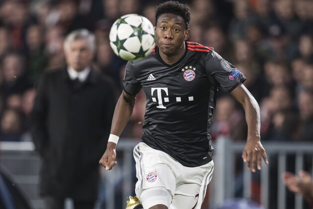 David Alaba of Bayern Munichduring the UEFA Champions League group D match between PSV Eindhoven and Bayern Munich on November 1, 2016 at the Philips stadium in Eindhoven, The Netherlands.(Photo by VI Images via Getty Images)
