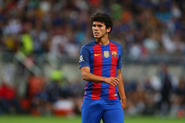 SOLNA, SWEDEN - AUGUST 03: Carles Alena of FC Barcelona during the International Champions Cup 2016 match between Barcelona and Leicester City at Friends arena on August 3, 2016 in Solna, Sweden. (Photo by Catherine Ivill - AMA/Getty Images)