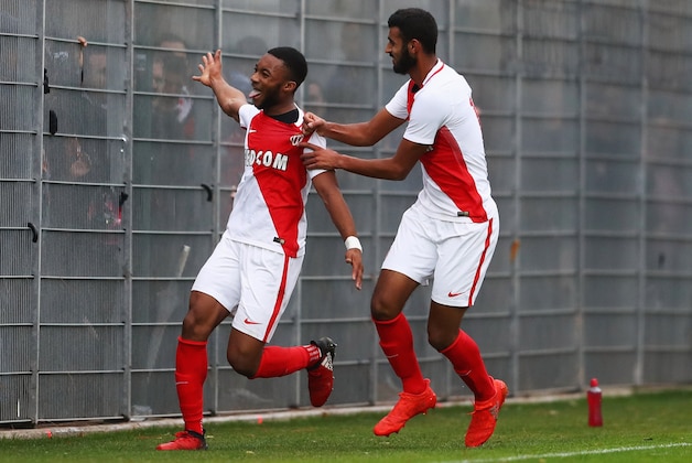 MONACO - NOVEMBER 22:  Moussa Sylla of AS Monaco (L) celebrates as he scores their second goal during the UEFA Youth Champions League match between AS Monaco FC and Tottenham Hotspur FC  at La Turbie Training Centre on November 22, 2016 in Monaco, Monaco.  (Photo by Michael Steele/Getty Images)