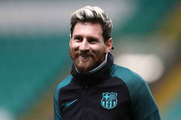 GLASGOW, SCOTLAND - NOVEMBER 22: Lionel Messi of Barcelona is seen during a training session prior to the UEFA Champions League match between Celtic FC and FC Barcelona at Celtic Park Stadium on November 22, 2016 in Glasgow, Scotland. (Photo by Ian MacNicol/Getty Images)