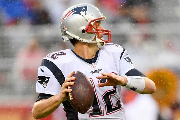 SANTA CLARA, CA - NOVEMBER 20:  Tom Brady #12 of the New England Patriots drops back to pass against the San Francisco 49ers during the third quarter of their NFL football game at Levi's Stadium on November 20, 2016 in Santa Clara, California.  (Photo by Thearon W. Henderson/Getty Images)