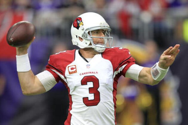 Arizona Cardinals quarterback Carson Palmer throws a pass during the first half of an NFL football game against the Minnesota Vikings Sunday, Nov. 20, 2016, in Minneapolis. (AP Photo/Andy Clayton-King)