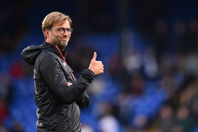 Liverpool's German manager Jurgen Klopp gestures on the pitch ahead of the English Premier League football match between Crystal Palace and Liverpool at Selhurst Park in south London on October 29, 2016. / AFP / Glyn KIRK / RESTRICTED TO EDITORIAL USE. No use with unauthorized audio, video, data, fixture lists, club/league logos or 'live' services. Online in-match use limited to 75 images, no video emulation. No use in betting, games or single club/league/player publications.  /         (Photo credit should read GLYN KIRK/AFP/Getty Images)
