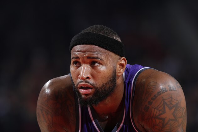 PORTLAND, OR - NOVEMBER 11: DeMarcus Cousins #15 of the Sacramento Kings looks on during the game against the Portland Trail Blazers on November 11, 2016 at the Moda Center in Portland, Oregon. NOTE TO USER: User expressly acknowledges and agrees that, by downloading and or using this Photograph, user is consenting to the terms and conditions of the Getty Images License Agreement. Mandatory Copyright Notice: Copyright 2016 NBAE (Photo by Sam Forencich/NBAE via Getty Images)