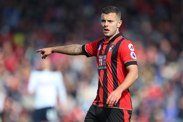 BOURNEMOUTH, ENGLAND - OCTOBER 22: Jack Wilshere of Bournemouth points during the Premier League match between AFC Bournemouth and Tottenham Hotspur at Vitality Stadium on October 22, 2016 in Bournemouth, England. (Photo by Catherine Ivill - AMA/Getty Images)