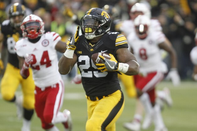IOWA CITY, IA  - NOVEMBER 25: Running back LeShun Daniels