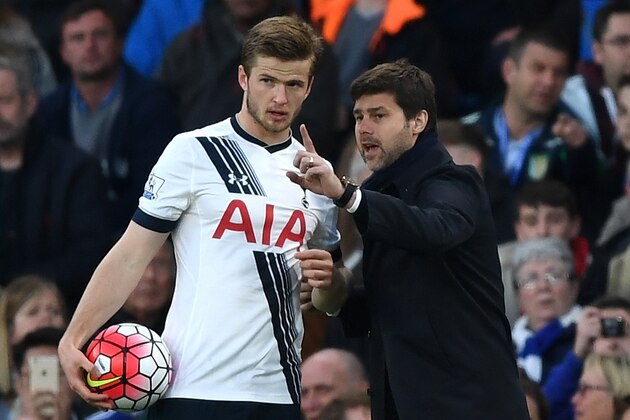 LONDON, ENGLAND - MAY 02:  Mauricio Pochettino the manager of Tottenham Hotspur speaks with Eric Dier of Tottenham Hotspur during the Barclays Premier League match between Chelsea and Tottenham Hotspur at Stamford Bridge on May 02, 2016 in London, England.jd  (Photo by Shaun Botterill/Getty Images)